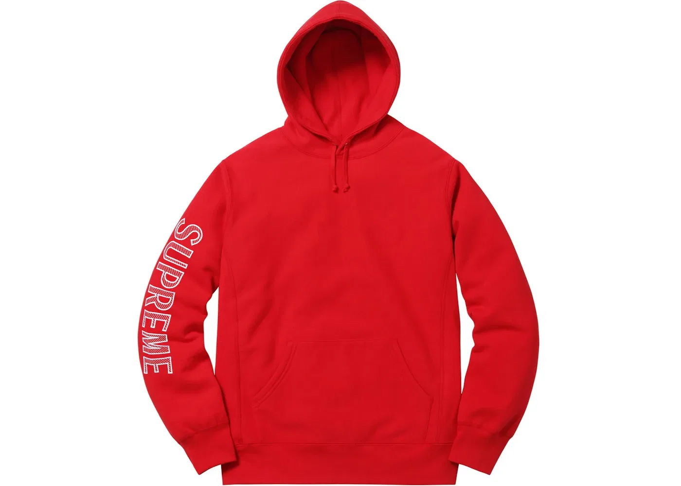 Мужской худи с вышивкой на рукаве Supreme, Red