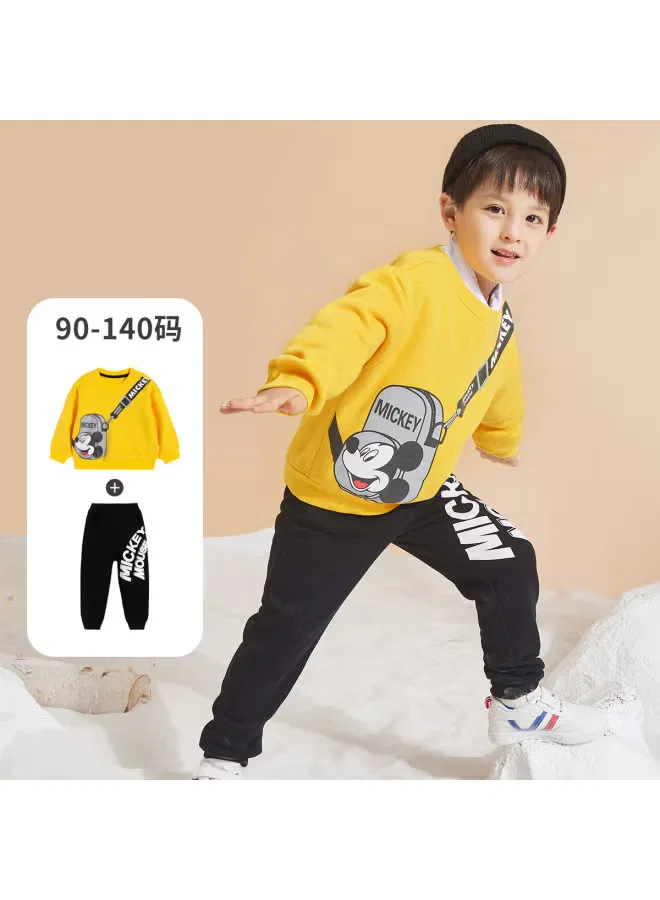 Комплект для мальчиков с круглым вырезом, модель Sportswear Bornbay, желтый — фото 4