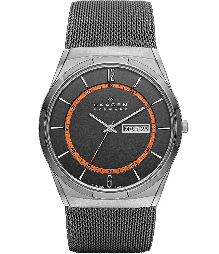 

Часы Skagen Melbye со стальной сеткой и титаном, серый