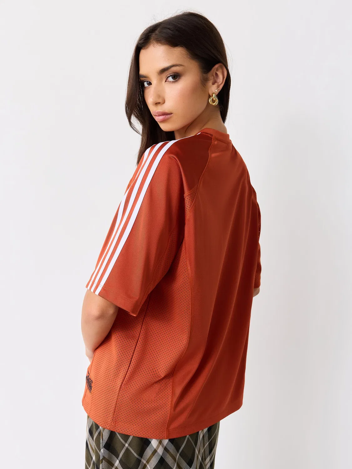 Оранжевый винтажный трикотажный топ adidas Originals Oversized — фото 3