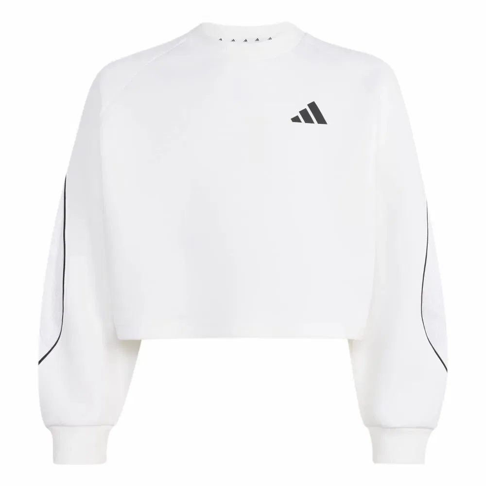 Детский свитшот для девочек с V-образным вырезом Stadium Adidas, White — фото 3