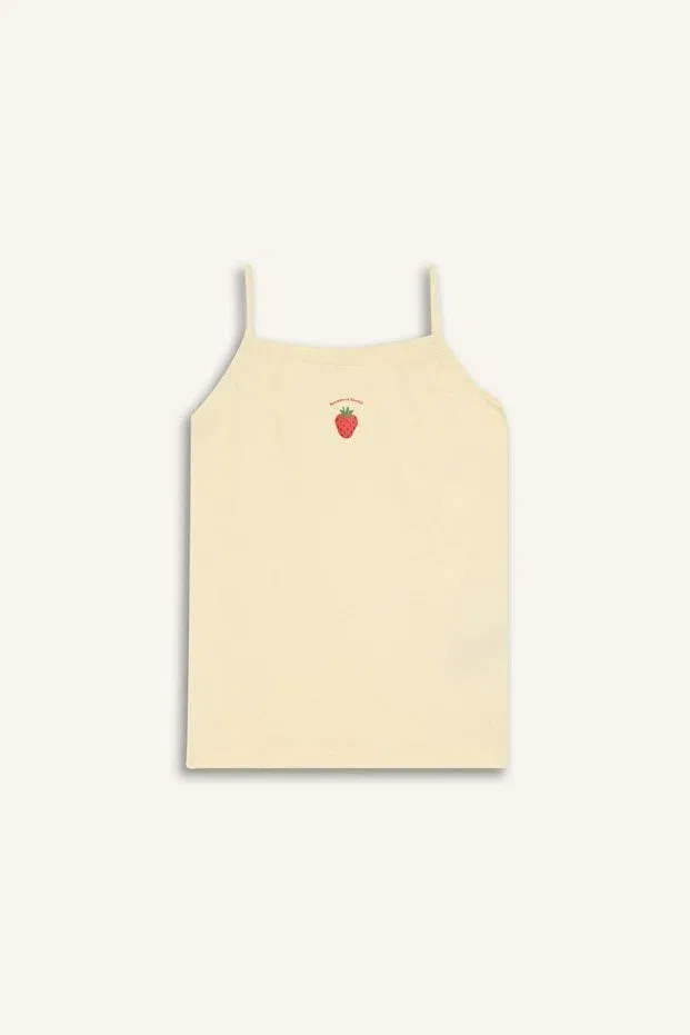 Детское хлопковое безрукавное белье для девочек Fruit Patterned 2-Piece Undershirt Defacto, White-Wt34 — фото 2