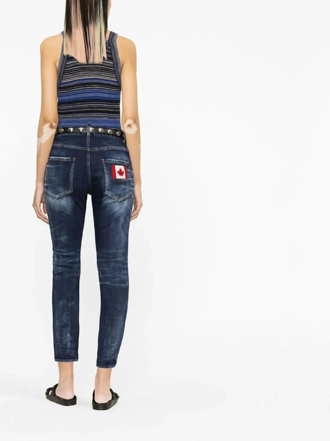Джинсы с эффектом выбеленных DSQUARED2, синий — фото 3