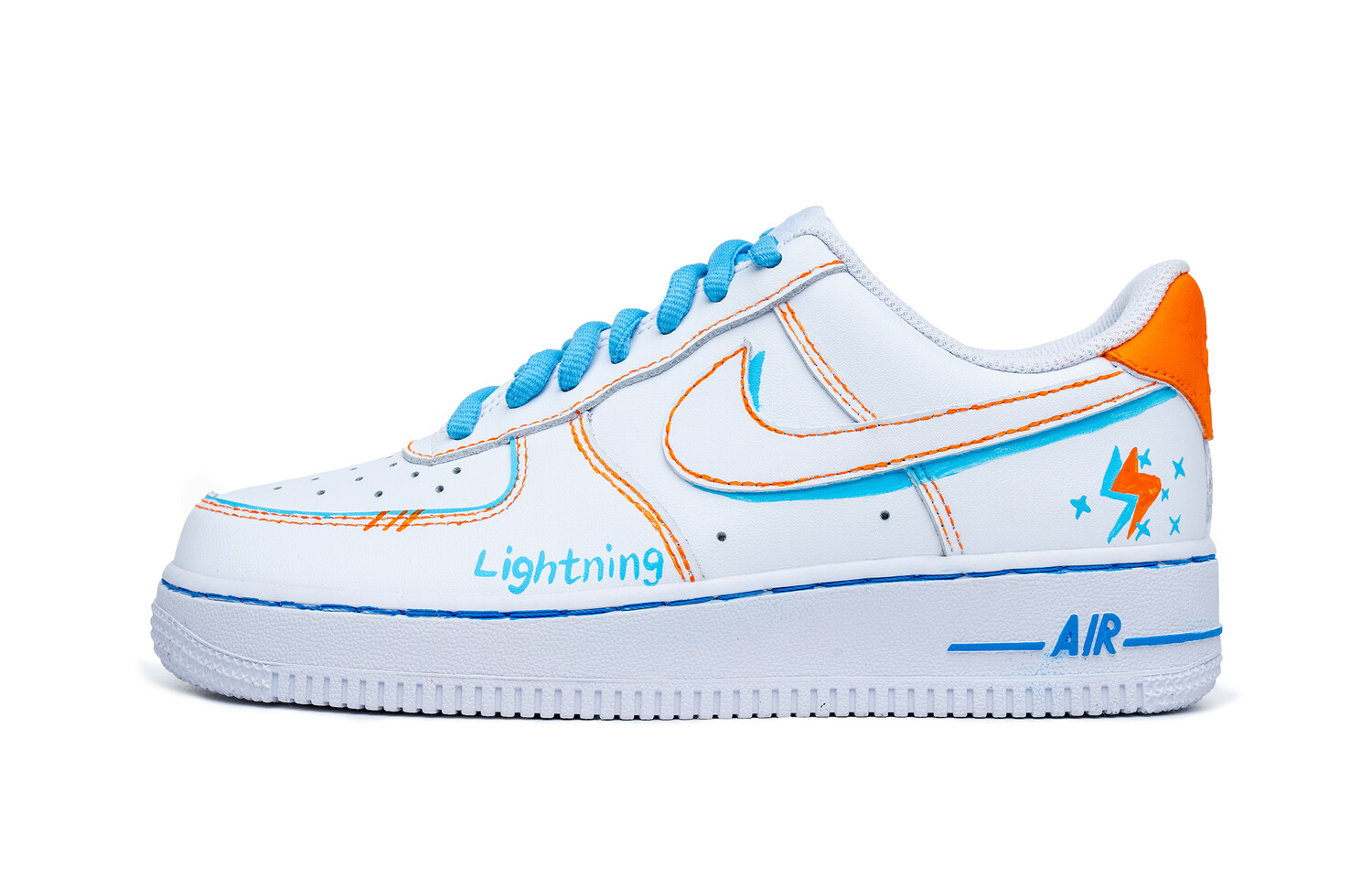 

Кроссовки Nike Air Force 1 Skateboarding Shoes Women's Low-top White Orange, белый