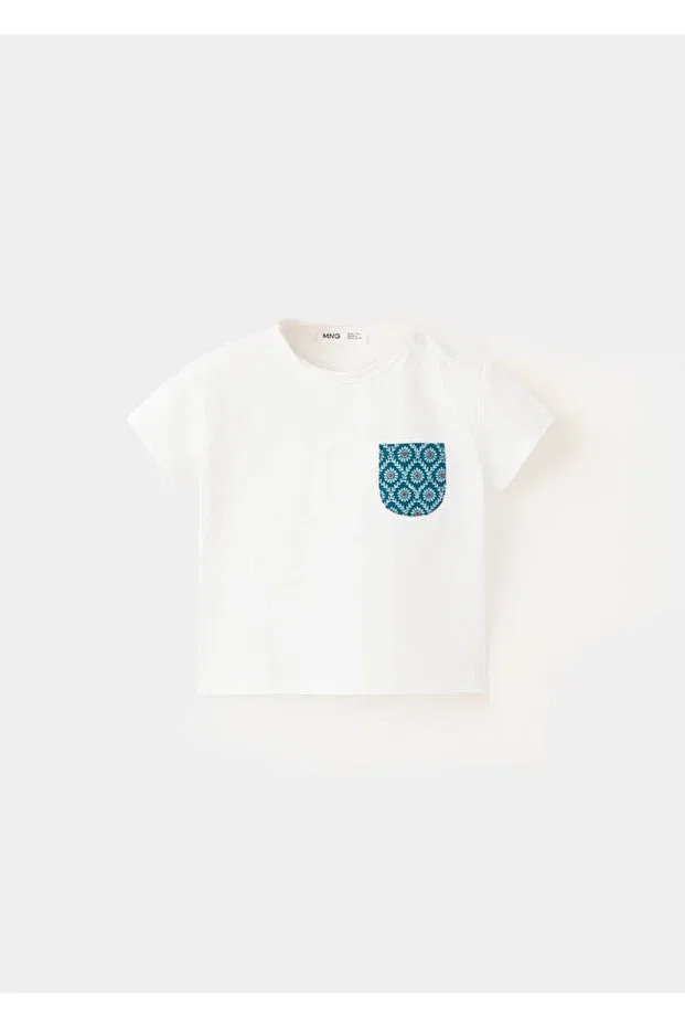 Детская футболка с принтом Mango Baby, Off White