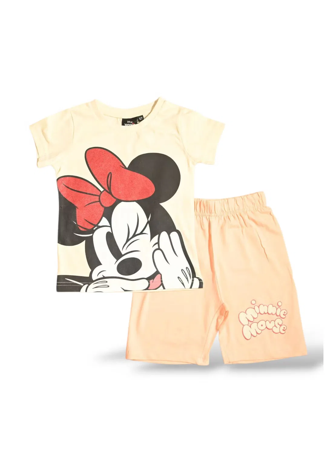 Комплект шорт с принтом Minnie Mouse, бежевый