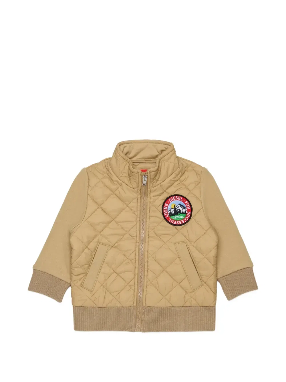 Стеганая куртка на молнии Diesel Kids, бежевый