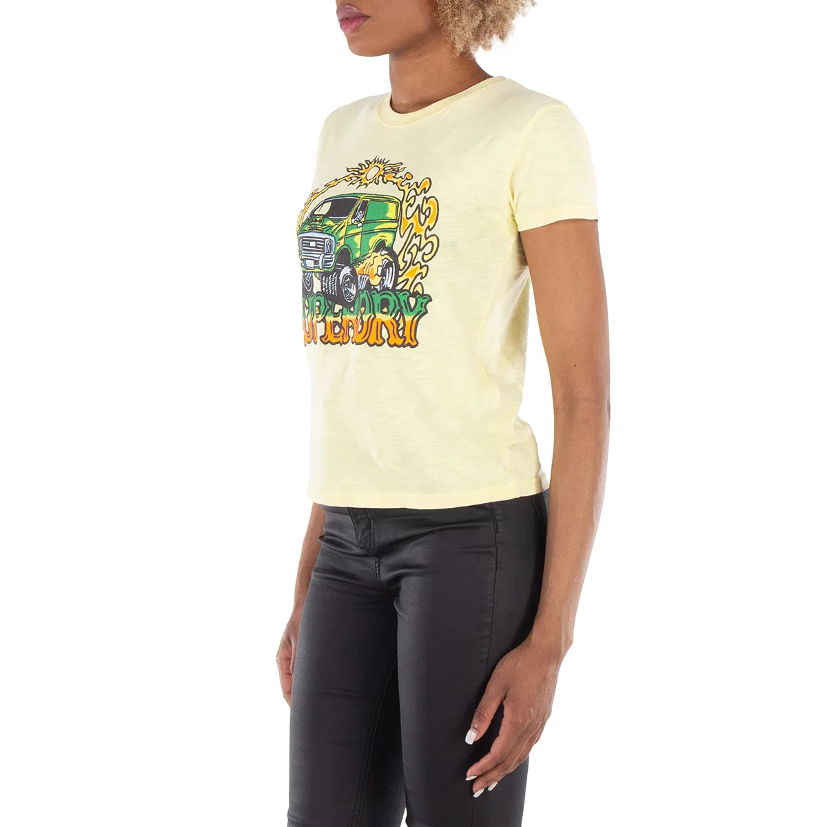 Футболка с принтом Motor Graphic Fitted Superdry, Pale Yellow — фото 3