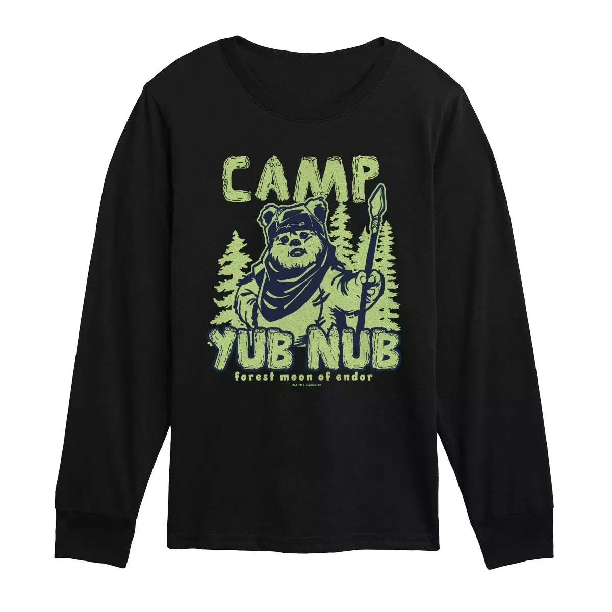 Детская футболка с длинным рукавом с принтом Camp Endor Tonal Star Wars, Black