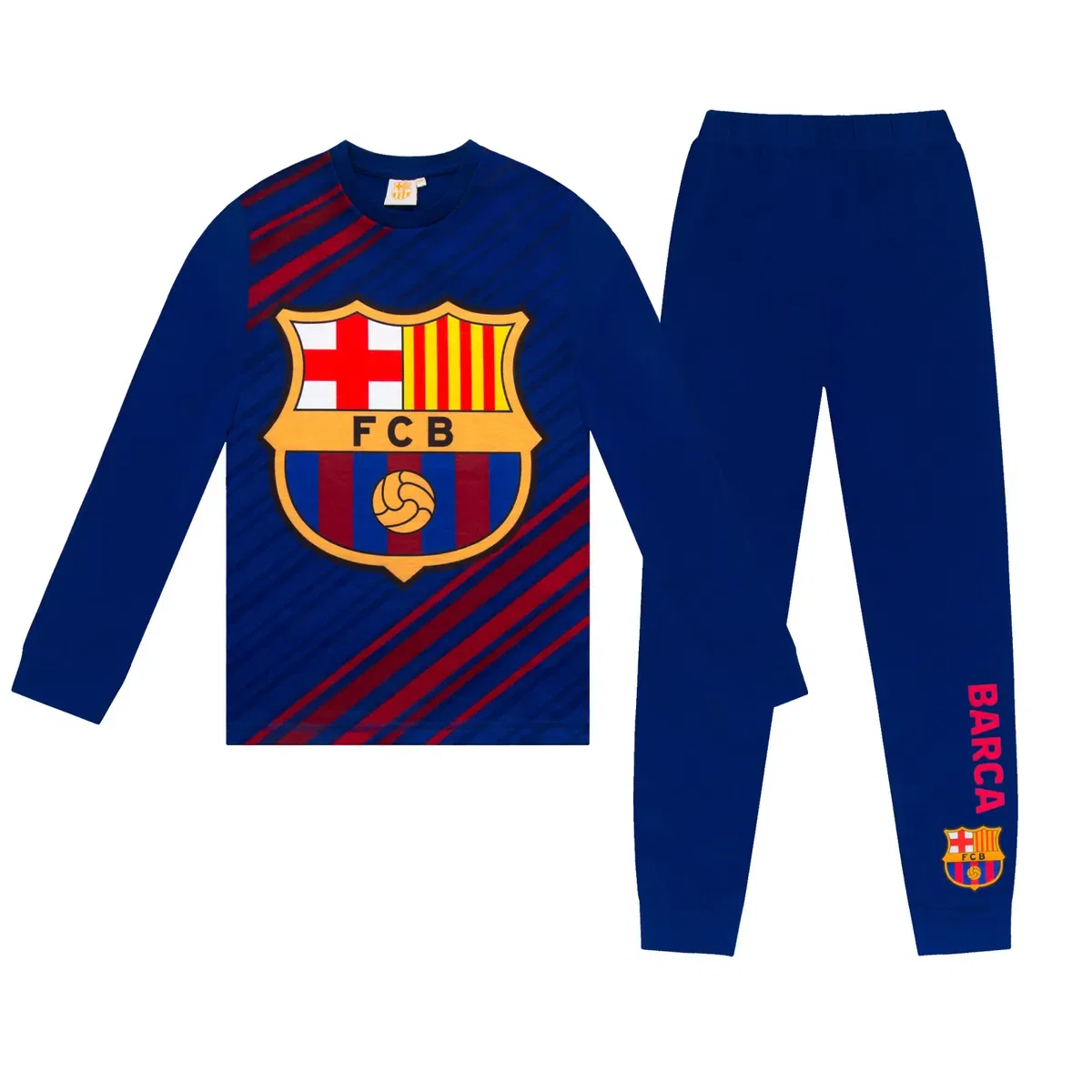 Детские длинные пижамы с принтом Fc Barcelona, Blue