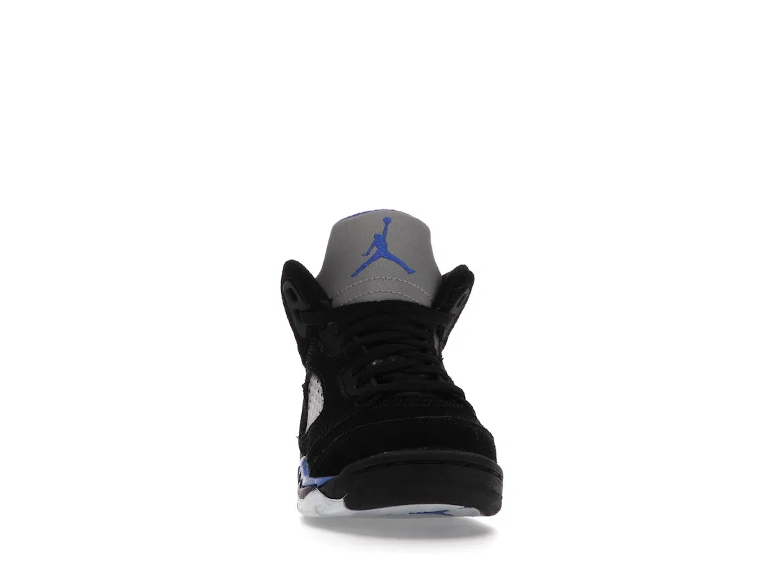 Детские кроссовки с сетчатыми вставками Jordan 5 Retro, Black/Racer Blue-Reflective Silver — фото 2