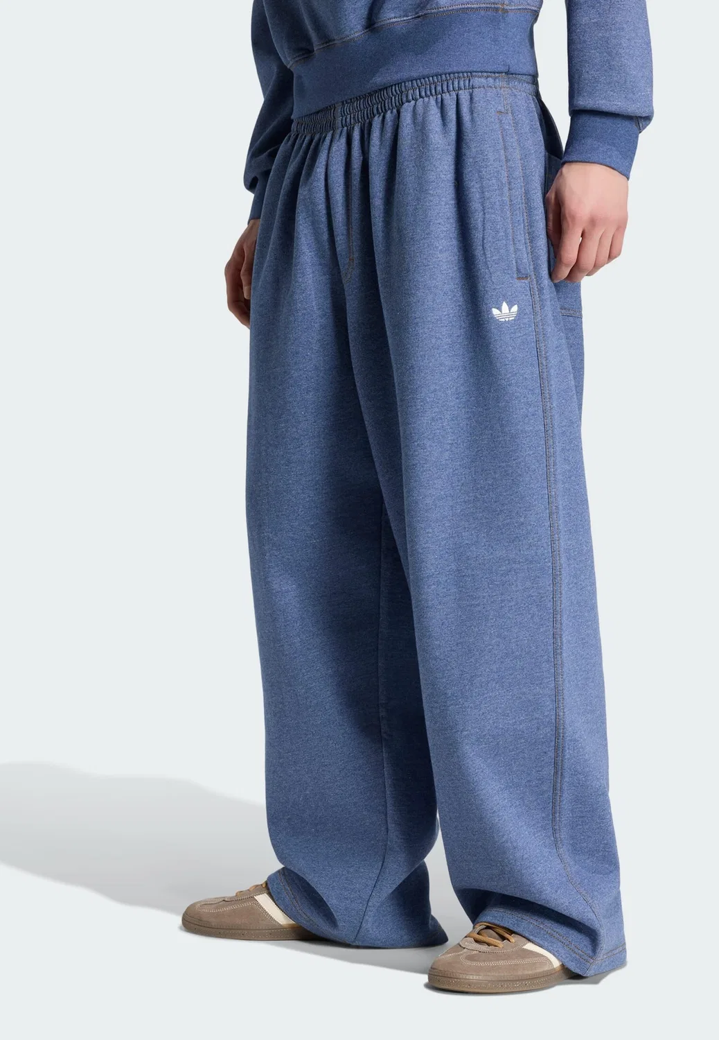 Брюки-мешки Adidas Originals Baggy Pants Trefoil Essentials сапфирового цвета — фото 2