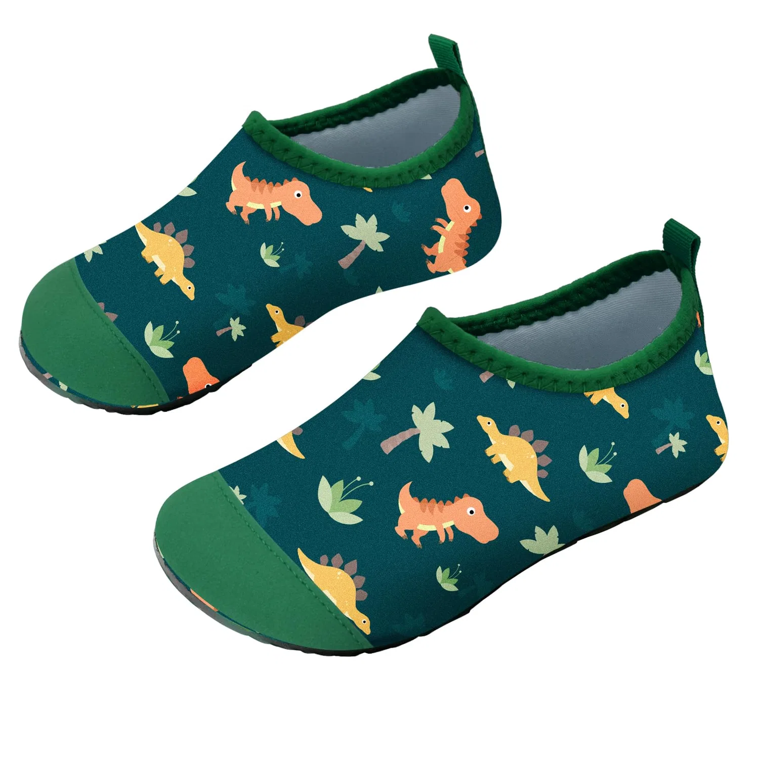 Детские водные туфли для мальчиков с принтом Water Shoes WateLves, Dinosaur Green