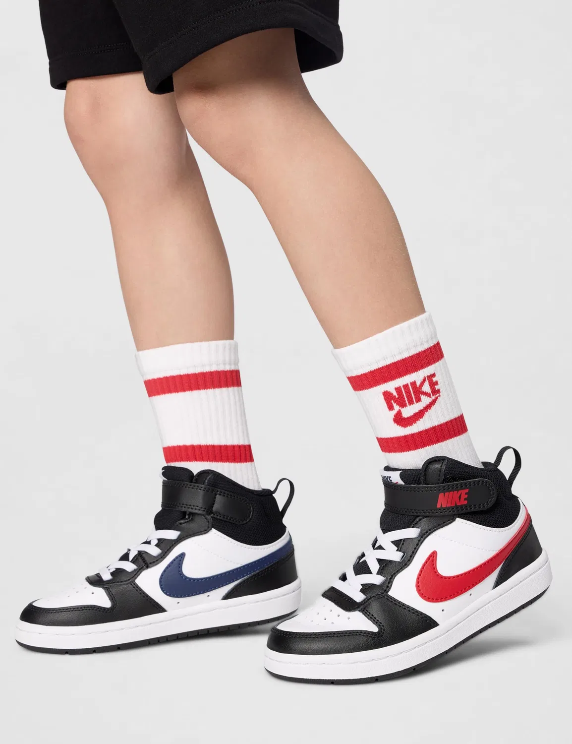 Детские кроссовки для мальчиков и девочек с высоким берцем Court Borough Mid 2 (Ps) NIKE, Multi-Coloured — фото 2