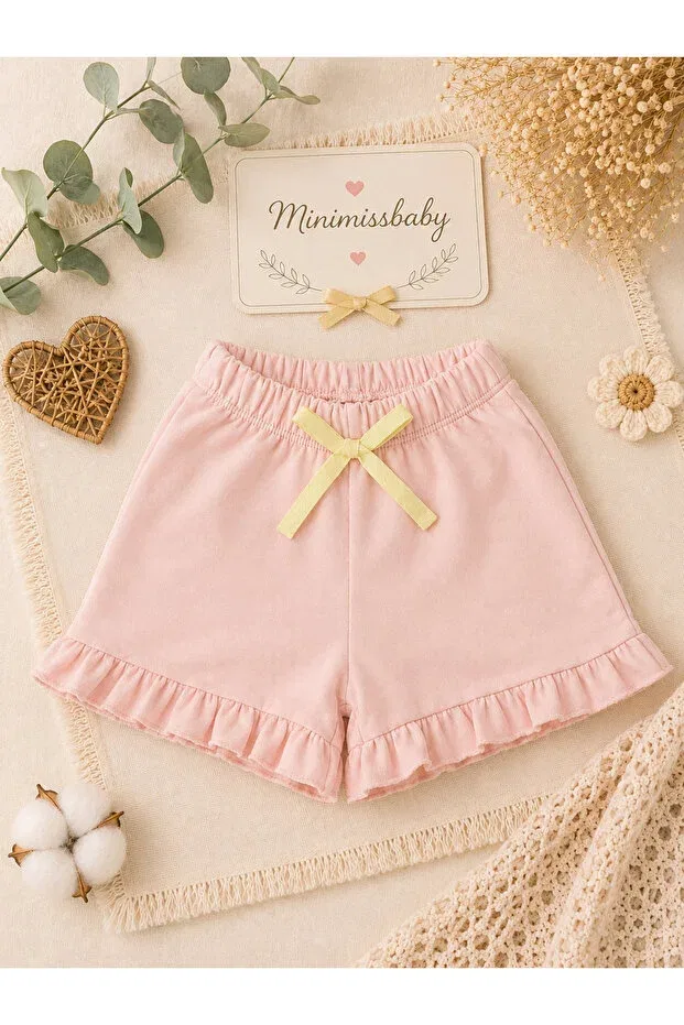 Детские шорты для девочек хлопковые набор 3 шт Minimissbaby, Red — фото 3