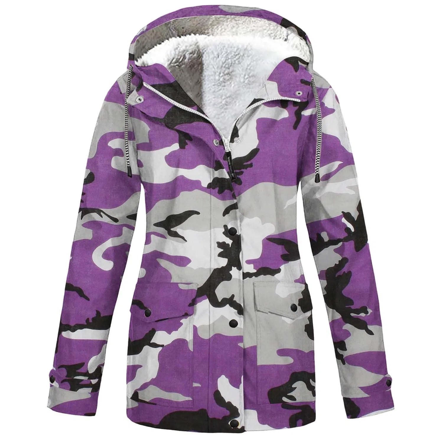 Женская непромокаемая куртка с флисовой подкладкой Camouflage, purple