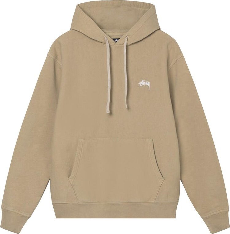 Толстовка Stussy Stock Logo Hood 'Khaki', коричневый — фото 2