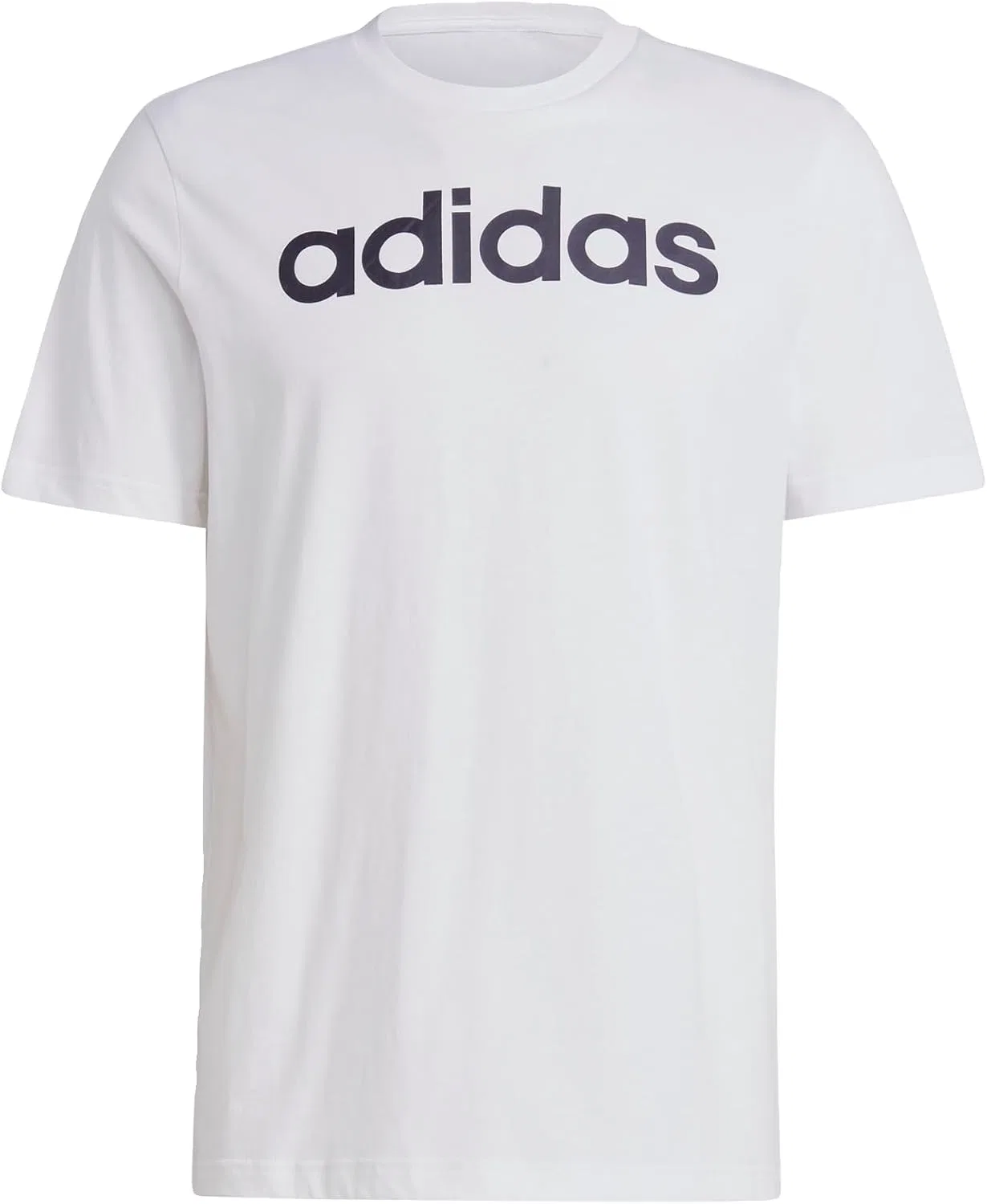Мужская футболка регулярная Essentials Linear Embroidered Logo adidas, White/Black