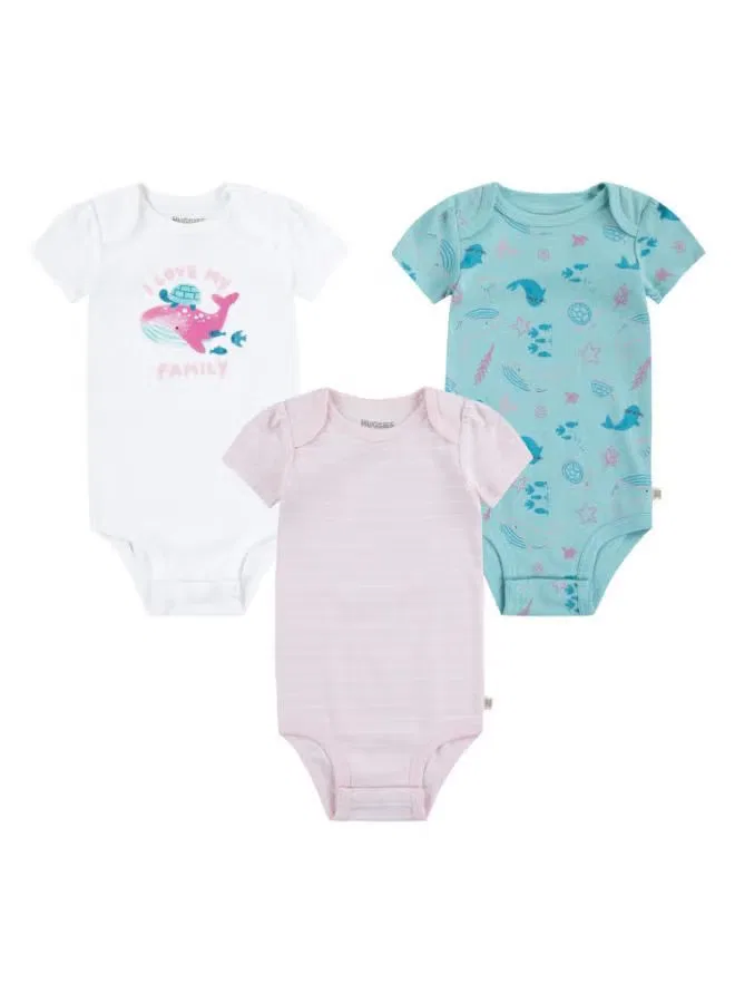 Боди-комбинезон с принтом комплект 3 шт Huggies, белый
