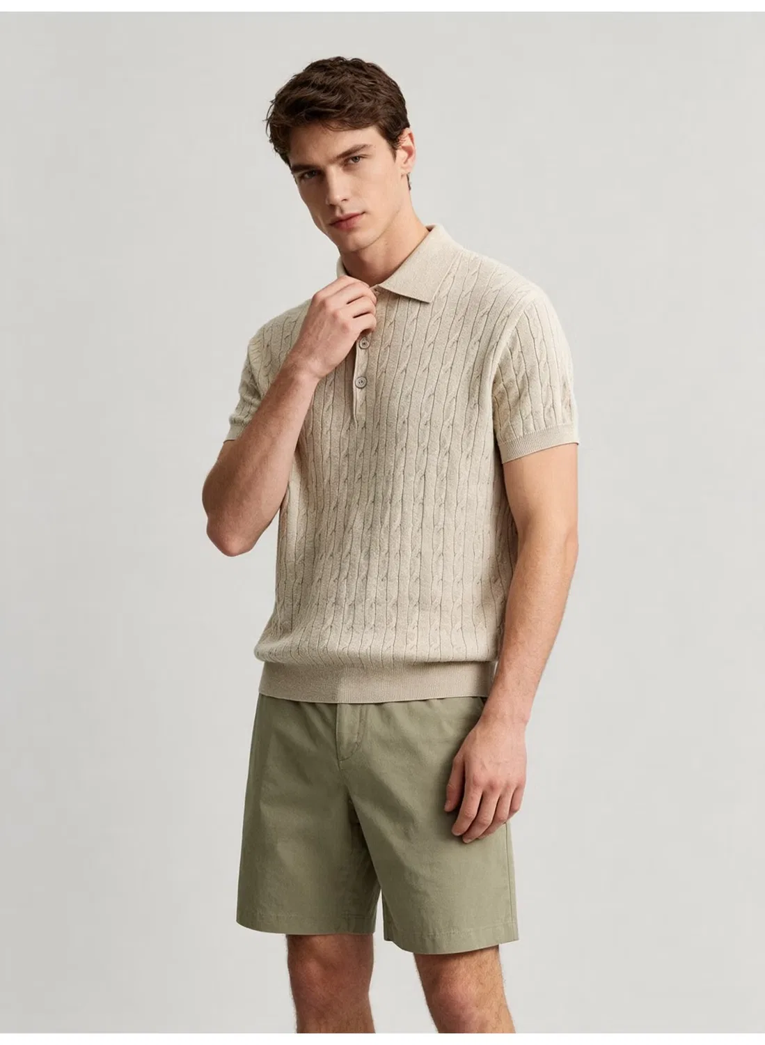 Поло мужское дышащее с коротким рукавом Zara, хаки