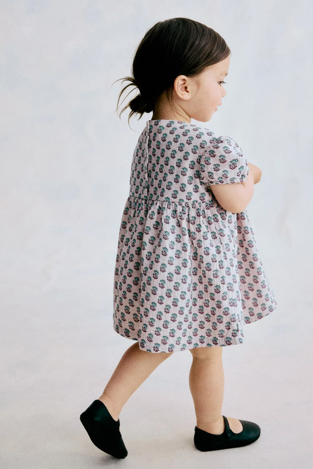 Платье из хлопчатобумажной ткани H&M, Helllila/Geblümt — фото 3