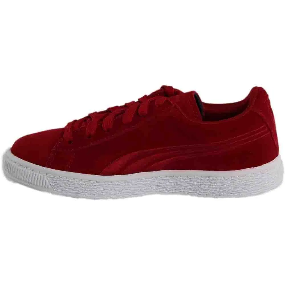 Детские кроссовки для мальчиков кожаные Suede Classic Badge PUMA, Barbados Barbed Cherry — фото 4