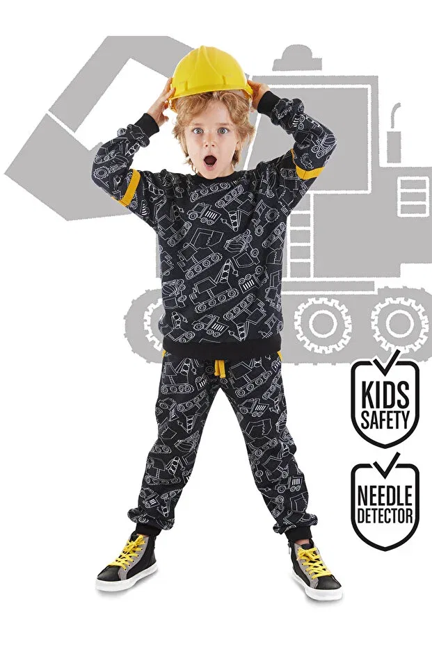 Детский спортивный комплект для мальчиков с принтом Cars boy black Denokids, Black