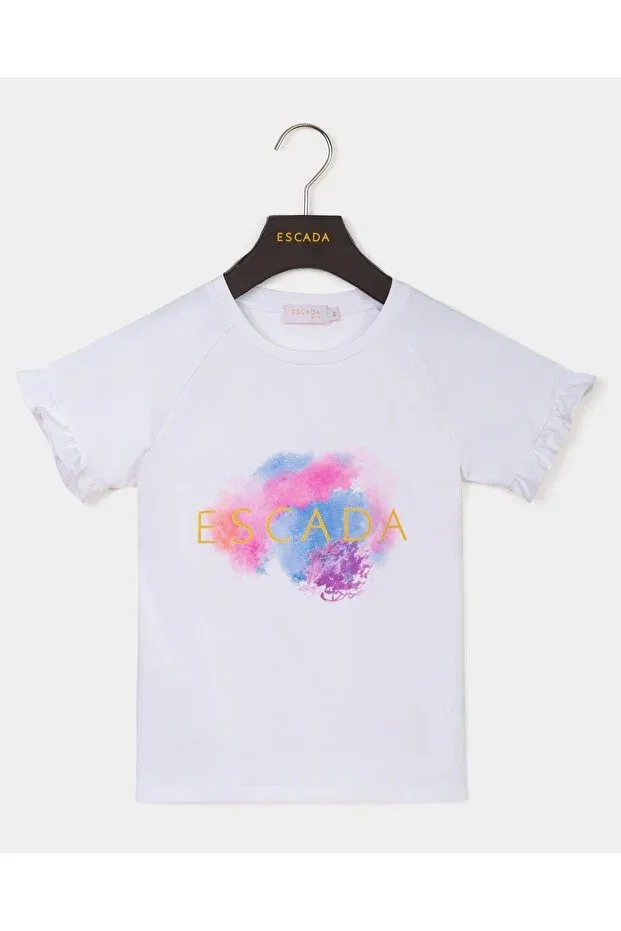 Детская футболка с оборками White Escada, White