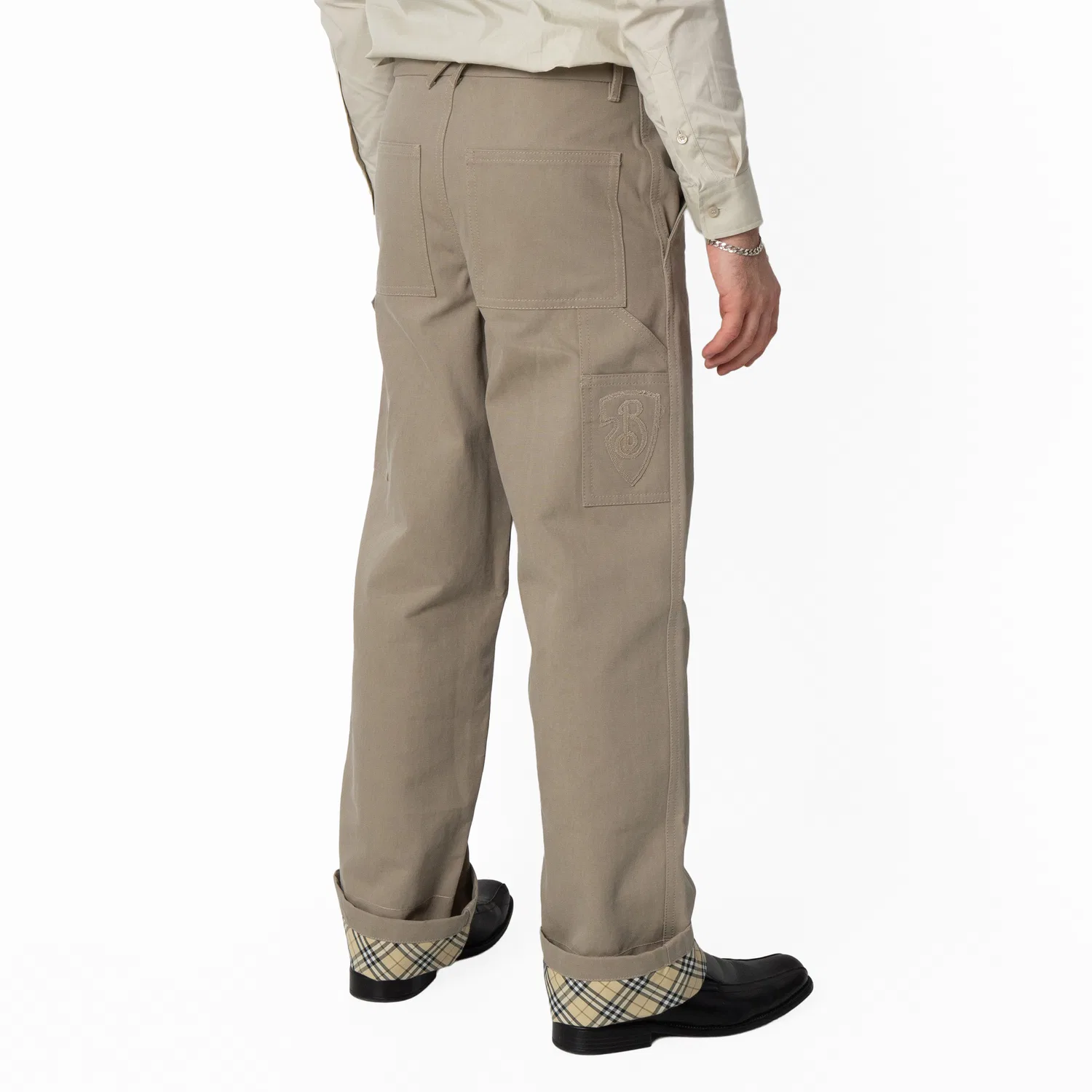 Брюки карпентер из хлопка Cotton Carpenter Trousers Burberry, Oyster — фото 4