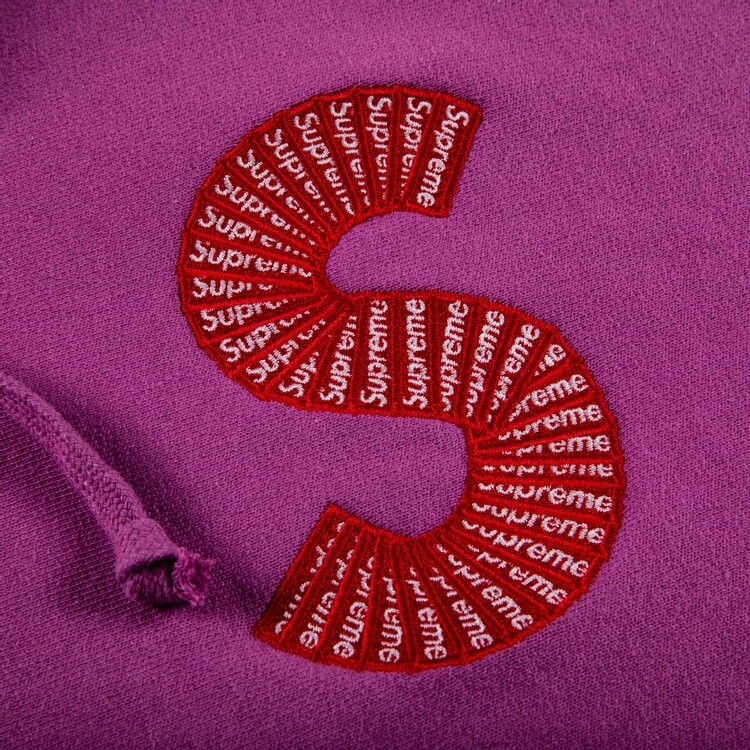 Толстовка Supreme S Logo Hooded Sweatshirt 'Bright Purple', фиолетовый — фото 3