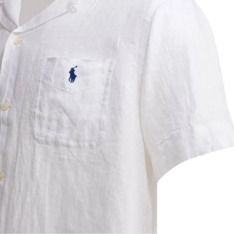 Мужская рубашка поло с воротником Polo Ralph Lauren, White — фото 4