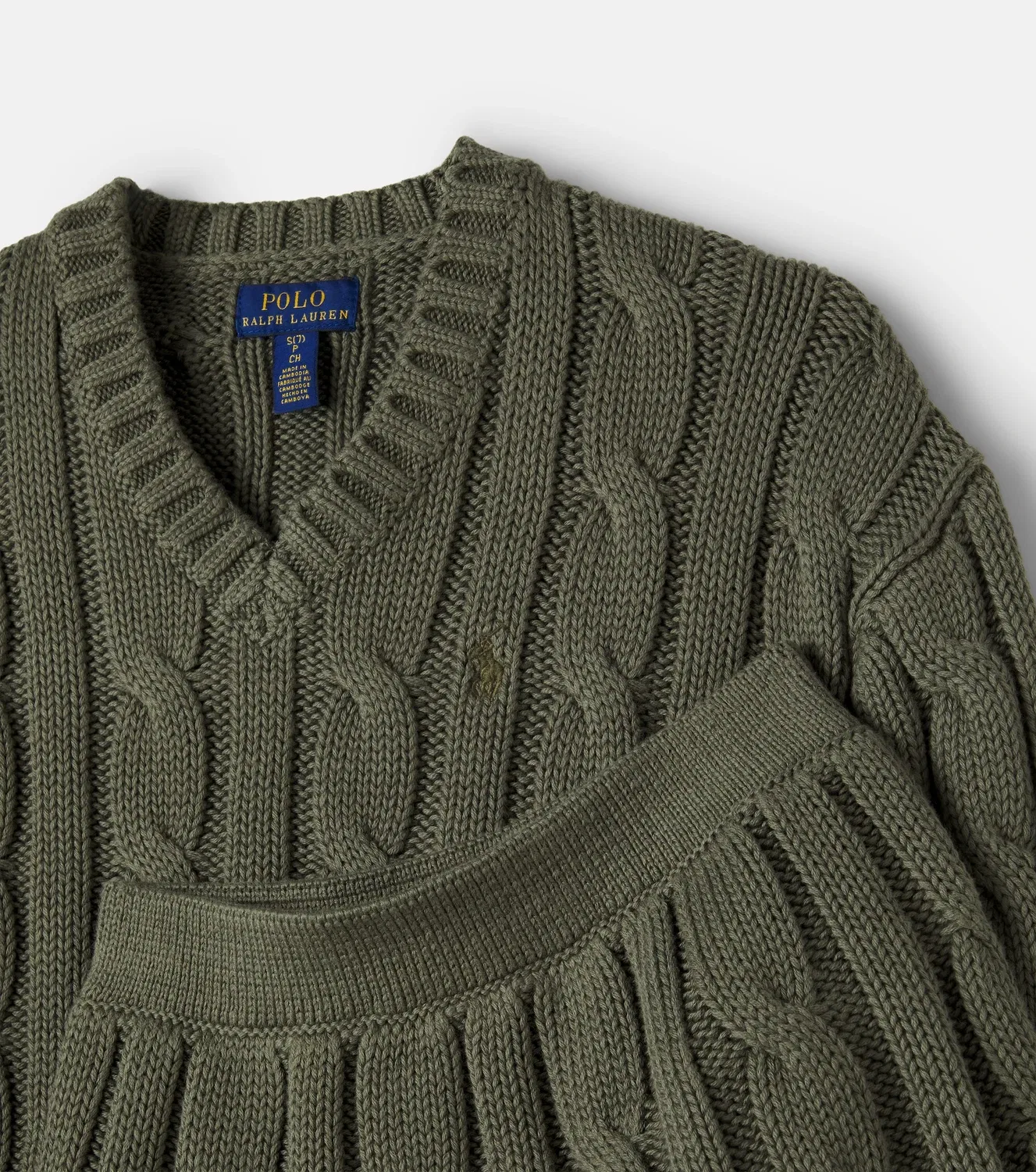 Комплект из джемпера и юбки из хлопкового трикотажа косы Polo Ralph Lauren Kids, зеленый — фото 4