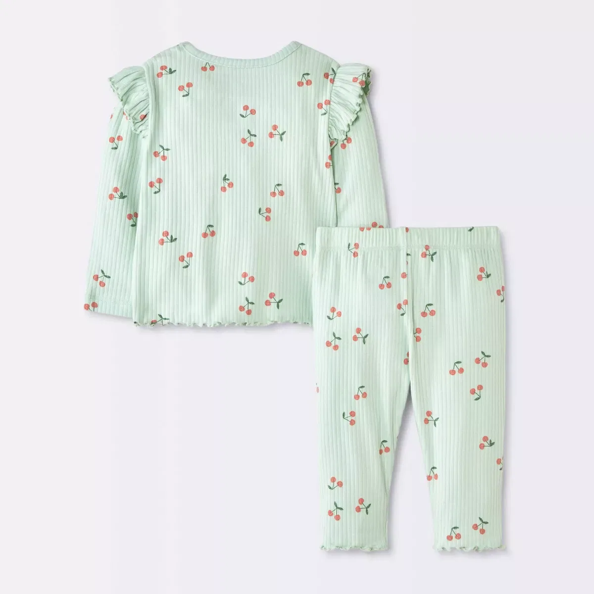 Детский комплект для девочек с длинным рукавом NEWBORN, Light Mint Green — фото 2