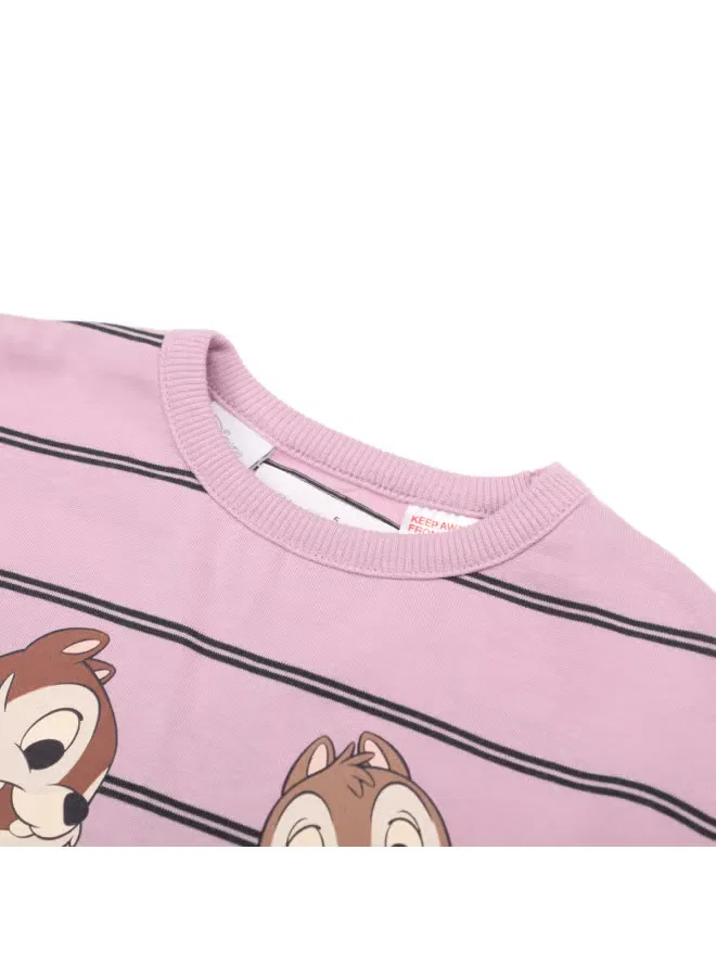 Футболка с принтом Chip 'n' Dale с длинным рукавом Zara, черный фиолетовый — фото 4