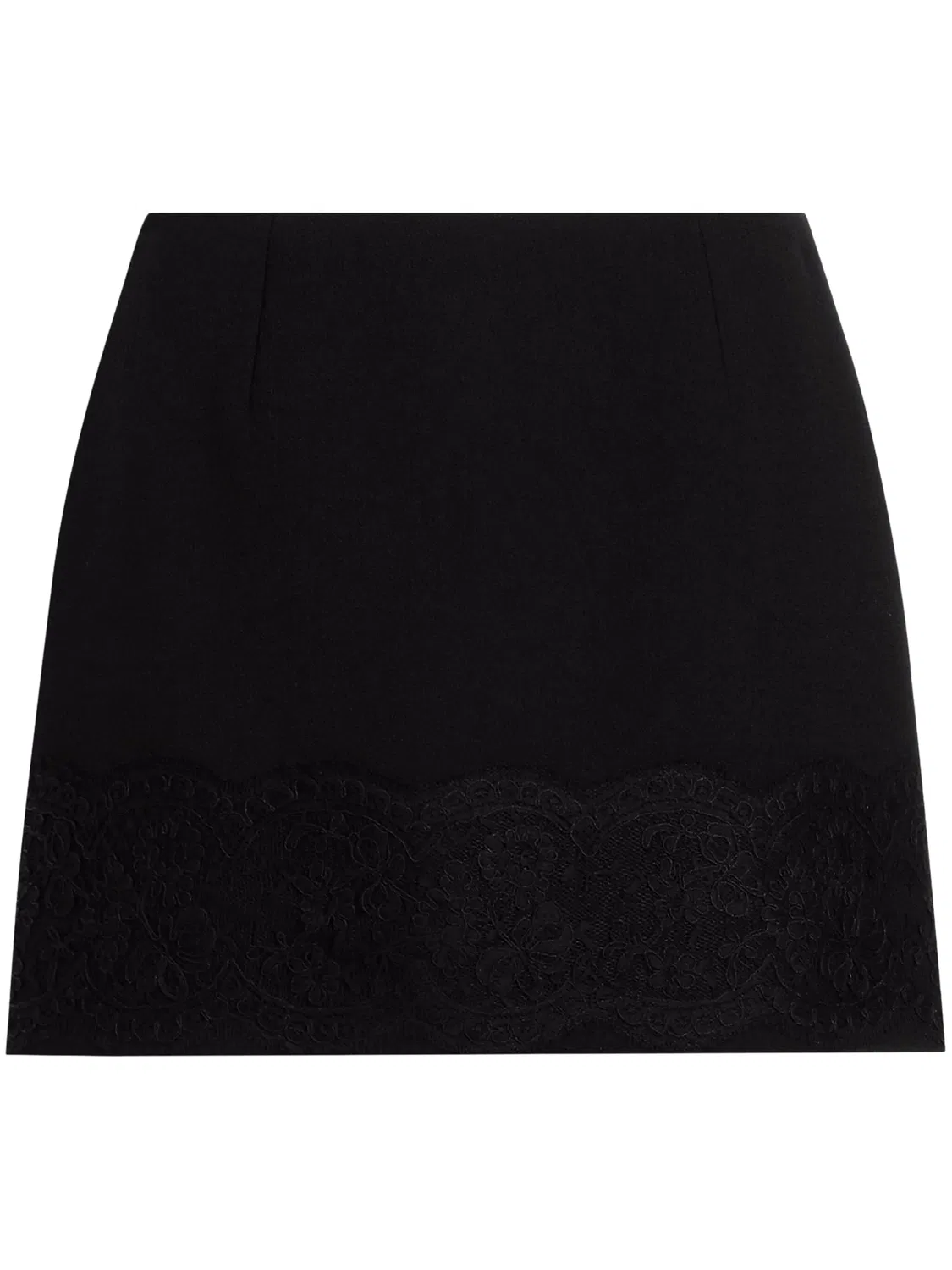 Dolce & Gabbana Мини-юбка с кружевной отделкой, черная