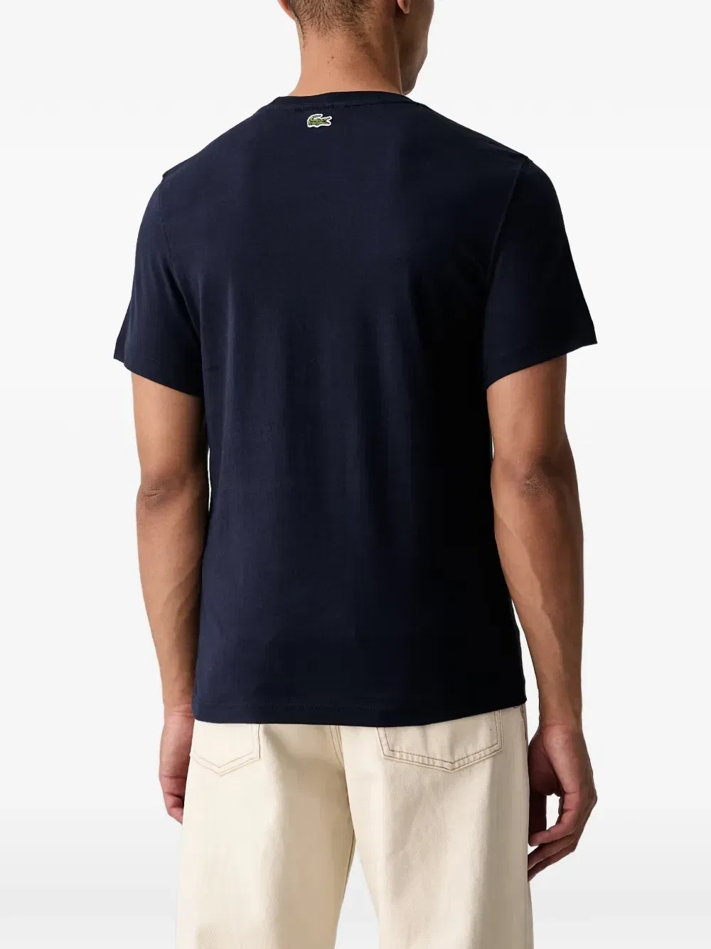 Хлопковая футболка с коротким рукавом и логотипом Lacoste, синий — фото 3