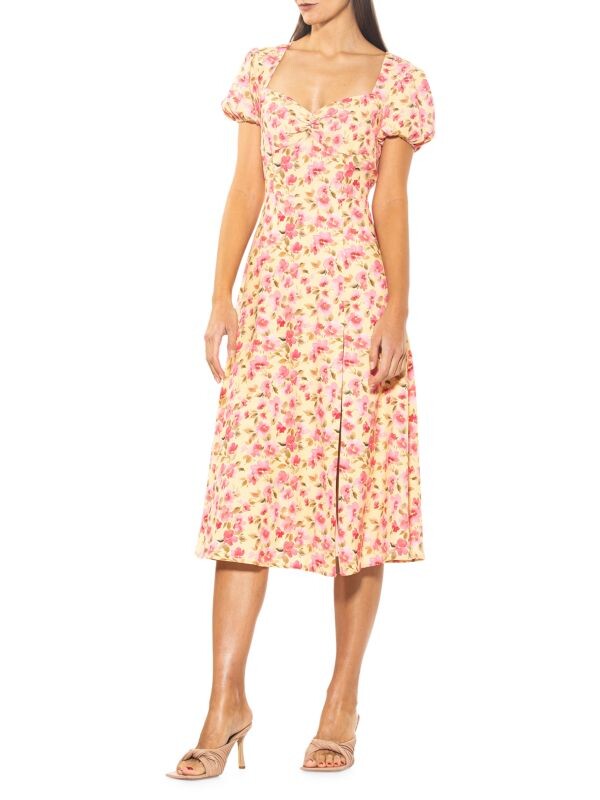 

Платье миди с сердечком Alexia Admor Yellow floral