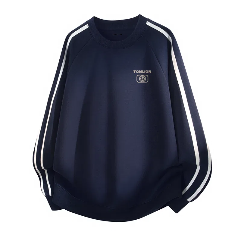 Детский свитшот свободного кроя с цветовой блокировкой Tonlion, Heather Navy