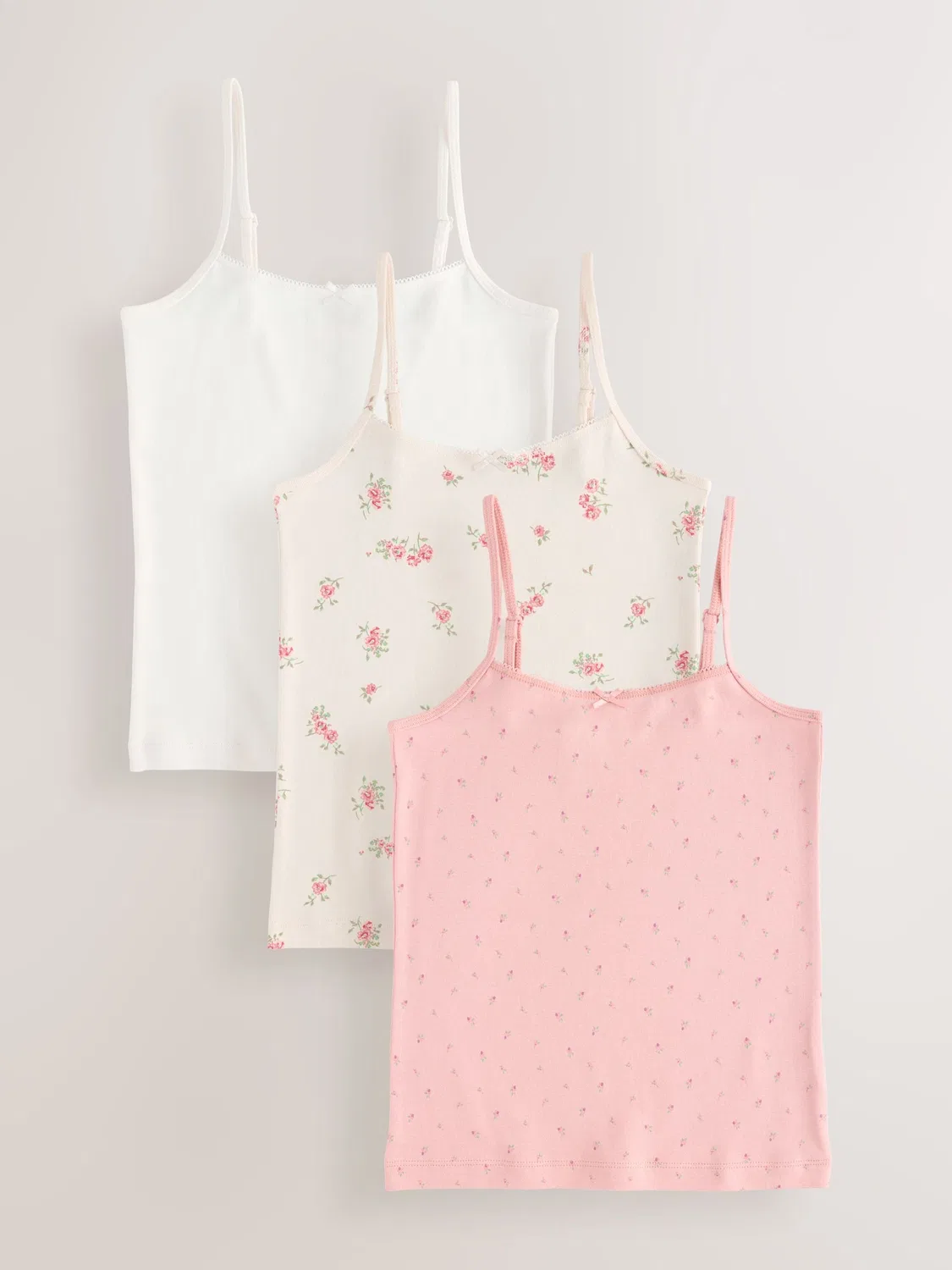 Комплект маек-топов, 3 шт., Pink Strappy Printed Next, розовый