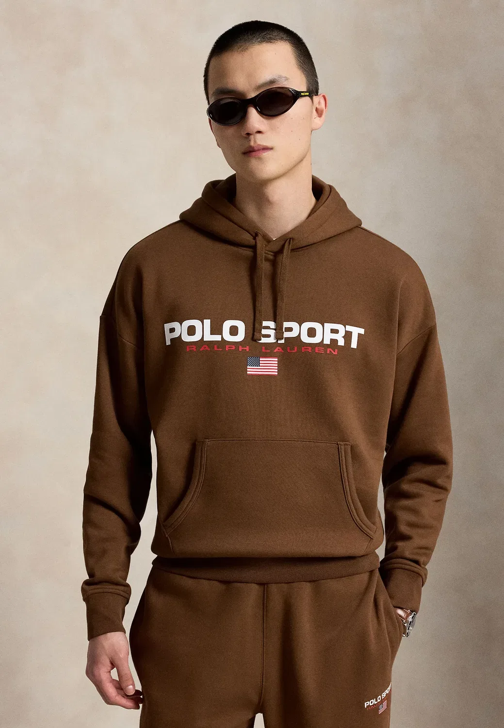 Толстовка-Поло свободного кроя в спортивном стиле - худи Polo Ralph Lauren, Pale Russet