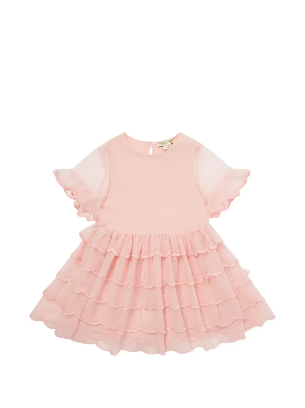 Платье с оборками и многоярусными юбками Stella McCartney Kids, розовый