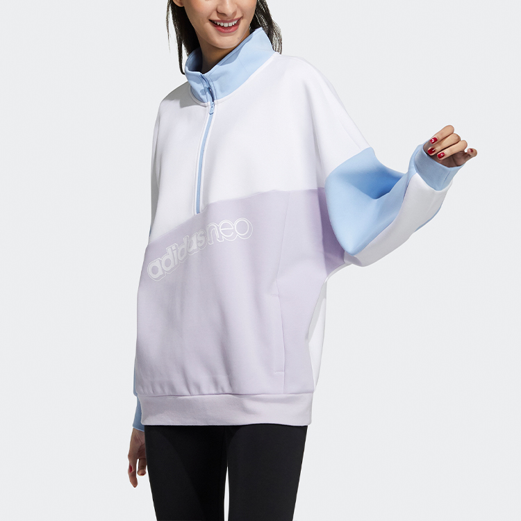 Свитер Женский Синий Белый Фиолетовый Мультиколор Adidas Neo — фото 3