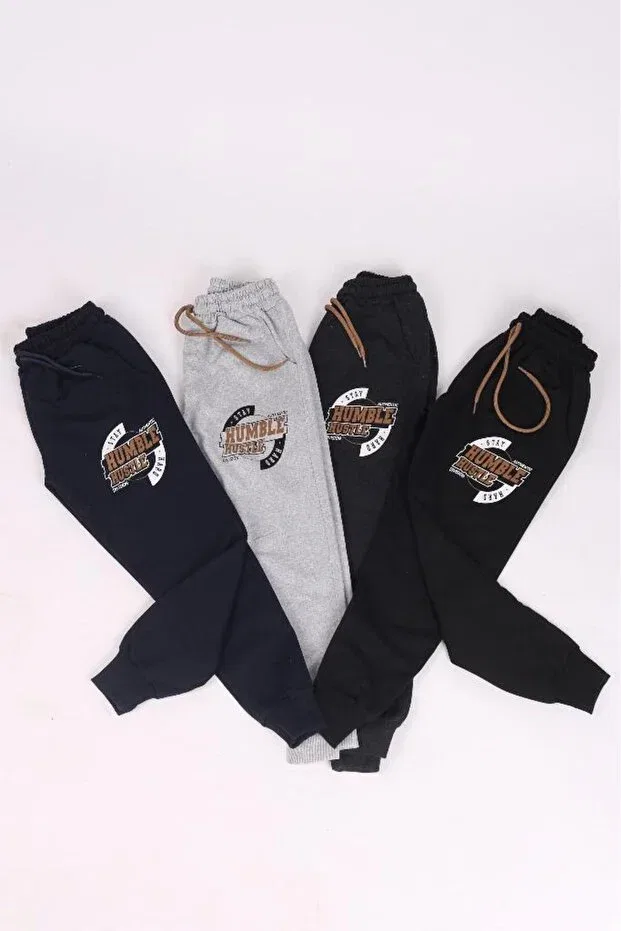 Детские спортивные штаны для мальчиков с принтом 4-Piece humble hustle print detailed pocket corded Çiko Kids, Mixed Colors