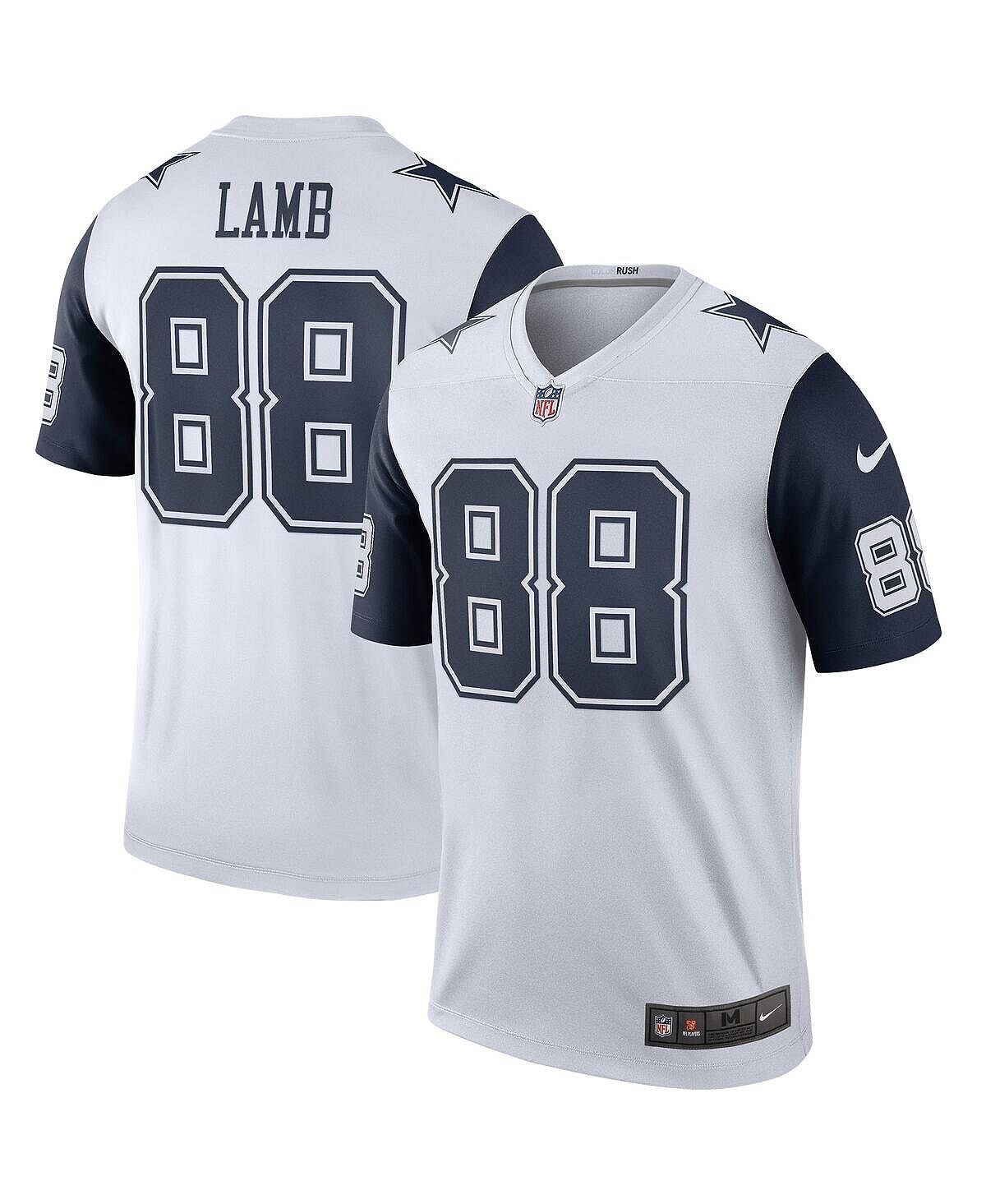 

Мужская футболка ceedee lamb white dallas cowboys 2nd alternate legend jersey Nike, белый