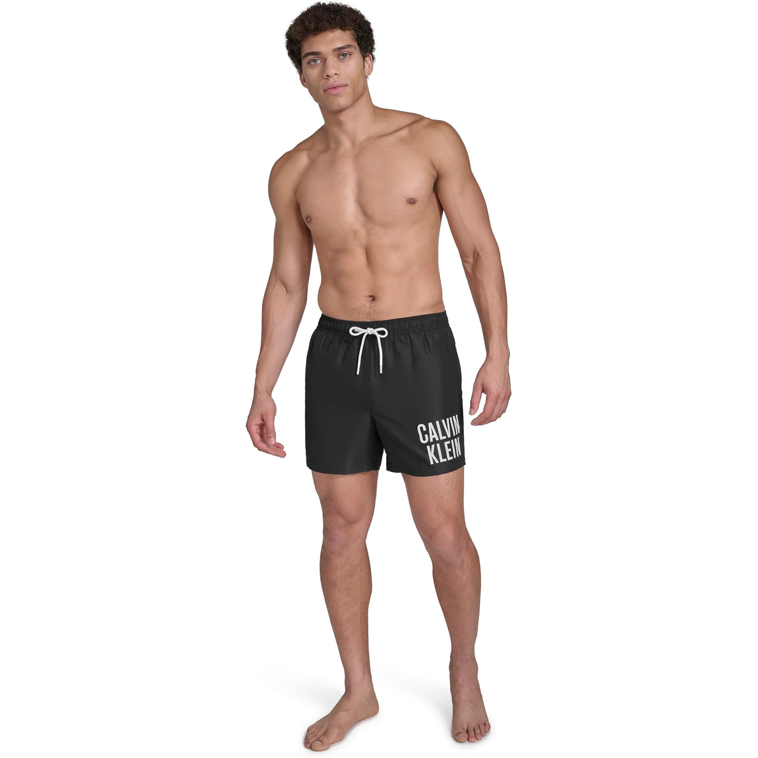 Плавательные шорты Calvin Klein Volley Quick Dry Lightweight Block Logo, черный