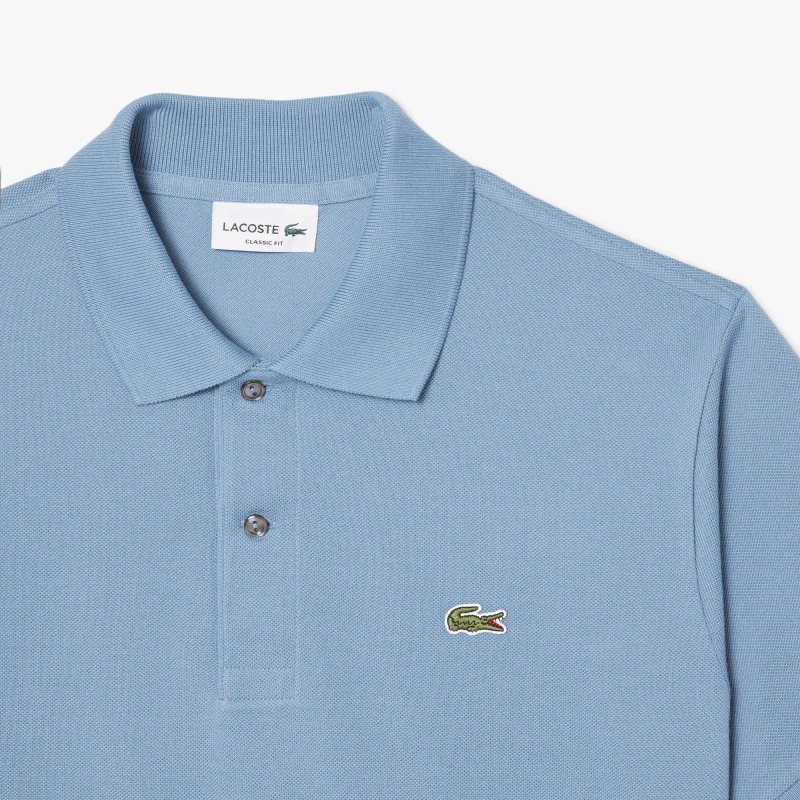 Поло Lacoste Logo-Patched Short-Sleeve, серо-голубой — фото 2