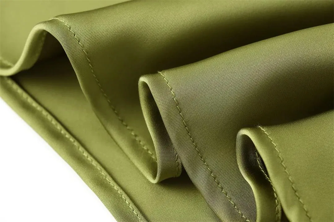 Женское летнее платье с открытой спиной Off Shoulder Satin Midi Asymmetric, Army Green — фото 2