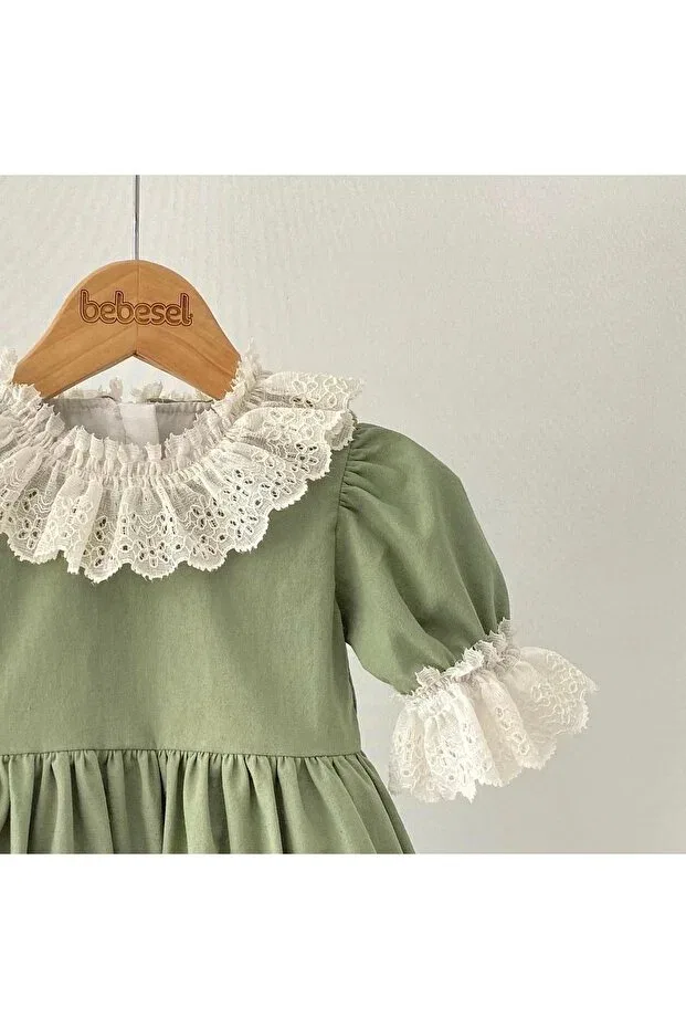 Детское платье для девочек с коротким рукавом Rüya Kids, Green — фото 3