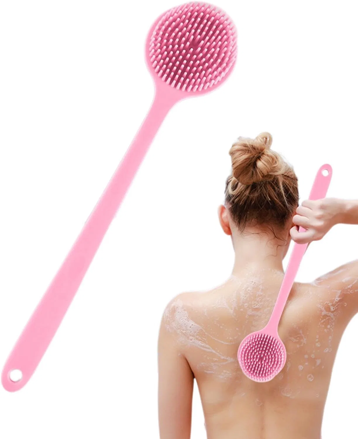 Щетка для душа с длинной ручкой, Silicone Bath Brush, Generisch, 125 г