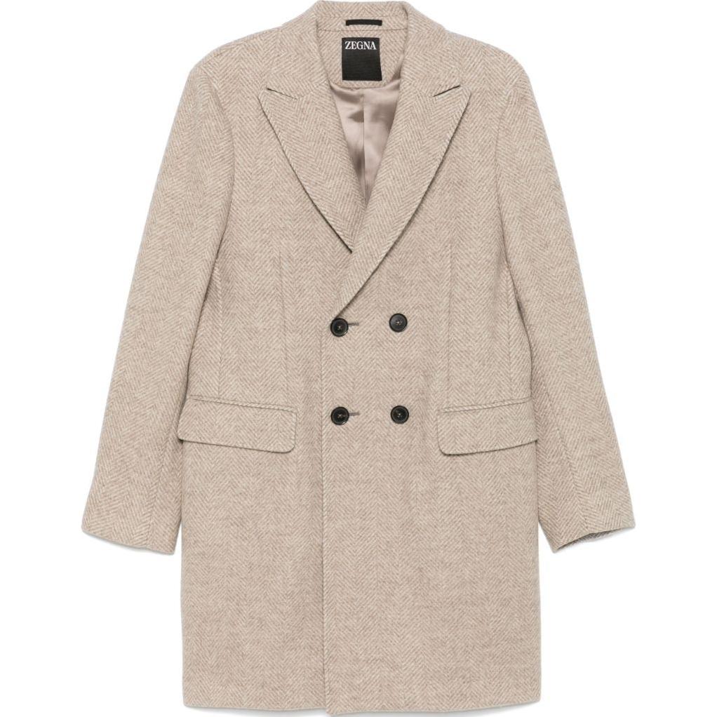 

Пальто Zegna с клапанами и двубортной застежкой Ermenegildo Zegna, бежевый